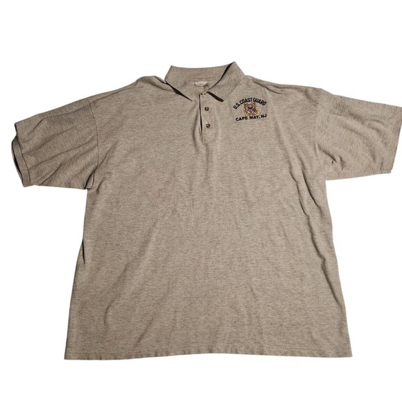US Coast Guard Cape May NJ Polo Shirt USCG Gray Embroidered Mens 2XL VGC - Picture 1 of 9